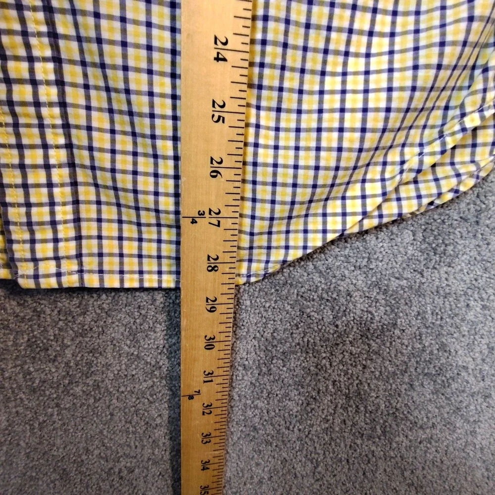 Ralph Lauren Mens Dress Shirt Yellow XL Check Long Sleeve Button Down Collared
